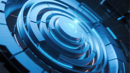 Abstract blue spiral structure
