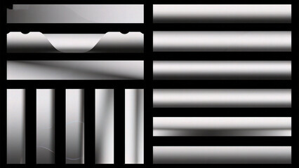 Abstract graphic elements with metallic textures