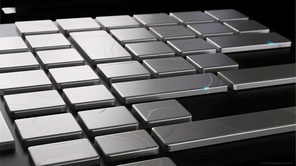 Metallic panel with glowing lights