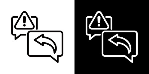 Response Icon Of Flat Black And White Style 