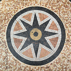 star shaped mosaic flooring