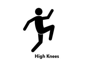 High Knees Exercise Illustration on White Background