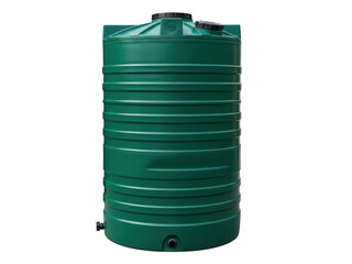 Green plastic water tank on isolated black background. isolated on transparent background