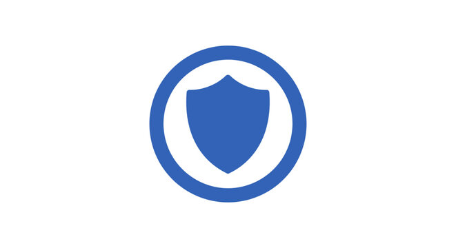 Security shield logo illustrating cybersecurity and protection for a website promoting safe internet browsing and data privacy assurance.