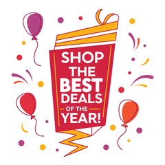 Vibrant advertisement design with shop the best message