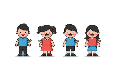 Children vaccinations cute kids with band-aids getting vaccine shots for disease prevention illustrating childhood immunization  healthcare campaign