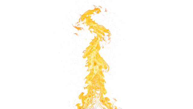 Bright fire flame isolated on transparent background for design and compositing - Powered by Adobe