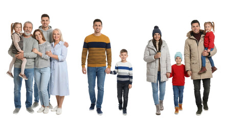 Fototapeta premium Diverse generations standing together, showcasing familial bonds and connections on a transparent