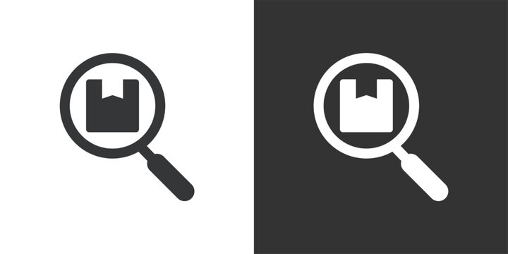 Track Package icon. Solid glyph series icon