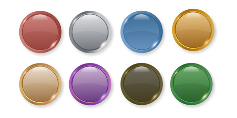 Modern UI Buttons  Colorful Empty Badge Collection