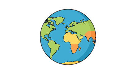 Fototapeta premium globe illustration showcasing continents a visual representation of earths landmasses for educational content or global business presentations.