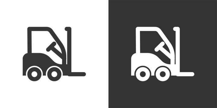 Forklift Truck icon. Solid glyph series icon