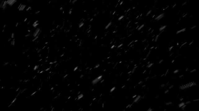 Winter snowfall creates a mesmerizing, dynamic blizzard effect on a dark night, perfect for cinematic overlays and atmospheric backgrounds