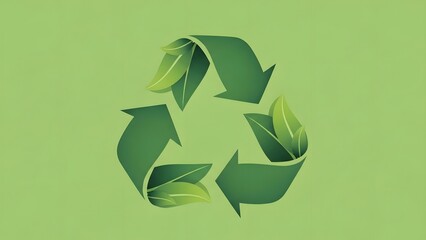 Recycle Sign with Green Leaves Eco-Friendly Symbol for Sustainability