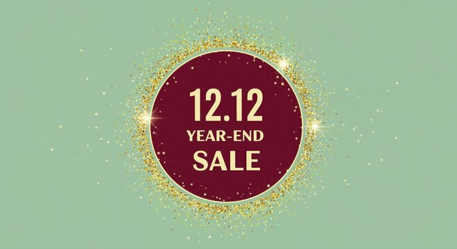 Year-End 12.12 Sale: An enticing visual of a year-end sale, with bold text and attractive design elements, aimed to entice customers to seize the opportunity