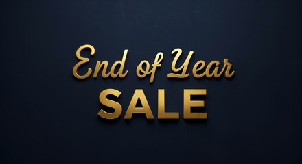 End of Year Sale: A captivating announcement promoting an End of Year sale in elegant gold, set against a dark backdrop that adds a touch of sophistication and allure to the offer.