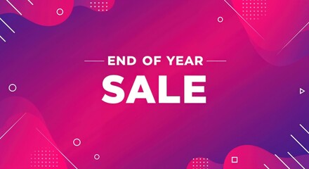 End of Year Sale: Festive end-of-year sale graphic with a gradient background that's an invitation to take advantage of seasonal savings, symbolizing new beginnings and exciting opportunities.