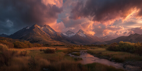 landscape stormy sunset