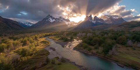 landscape stormy sunset