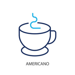 Americano thin line icons. Original vector illustration.