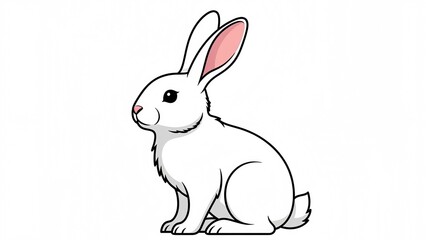 Obraz premium white rabbit on a white background