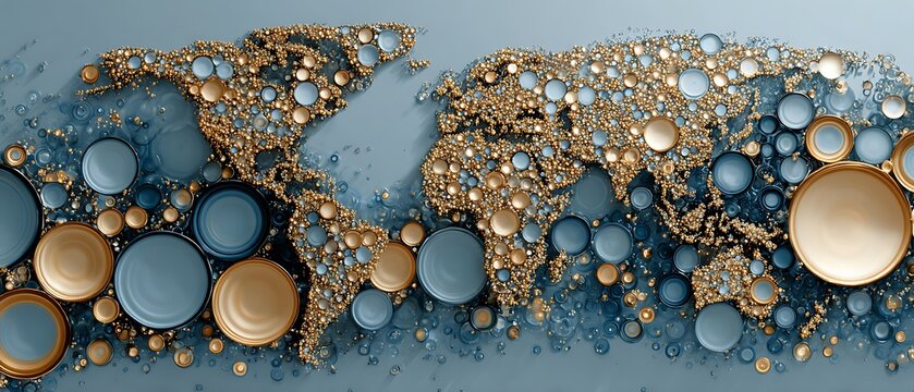 World GDP ranking map shows countries with circles sized according to their economic value.