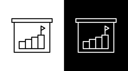 Mission Board Outline White Icon Set Design