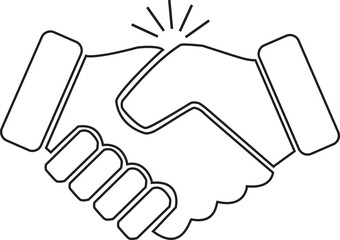 Illustration of handshake outline illustration for agreement and partnership