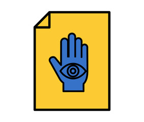 Hand stopping an envelope next to a stop sign illustration.