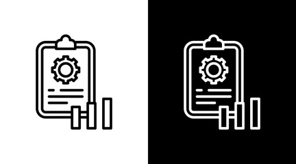 Project Chart Outline White Icon Set Design