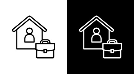 Work-Life Outline White Icon Set Design