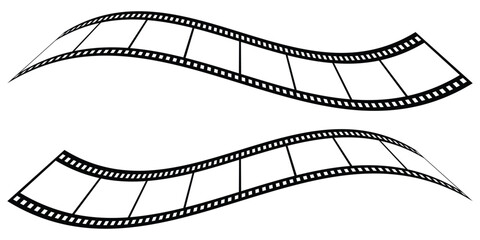 Film Strip icon illustration. Old retro tape film video movies, Grunge vintage film strip for photo video filming . Long vector Film strip icon. eps 10