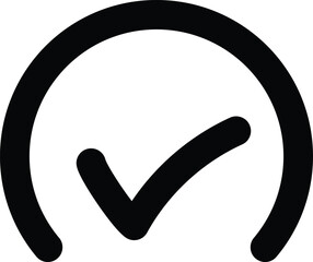 Check mark circle vector line icon