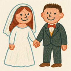 Fototapeta premium Happy Bride and Groom Couple Getting Married