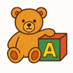 Teddy Bear with Alphabet Block