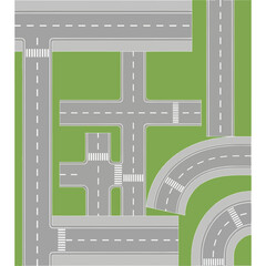 Aerial View of Complex Road Network and Intersections.