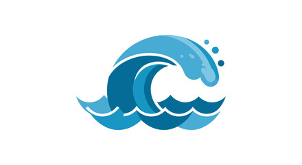 Obraz premium ocean wave dynamic blue ocean wave cresting with foamy spray and stylized curves embodying energy and coastal vibes ideal for environmental campaigns