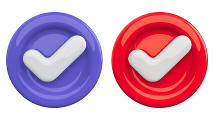 Purple and Red Check Mark Icons on White Background