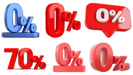 Zero Percent Discount Icons 0 percent sale
