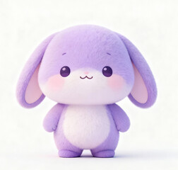 Sweet pastel bunny character, kawaii baby animal art