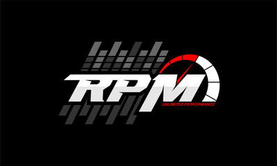 Vector illustration, RPM unlimited performance suitable for the design of t-shirts, shirts, hoodies