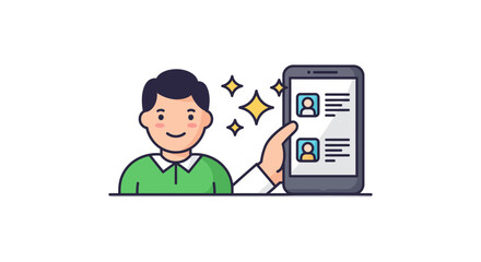 Showing social media contacts list on smartphone offering connection and communication via mobile app perfect for social media marketing campaigns.