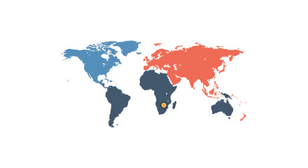 World map pinpointing south africa illustrating global location for international business expansion representing african opportunities and globalization.