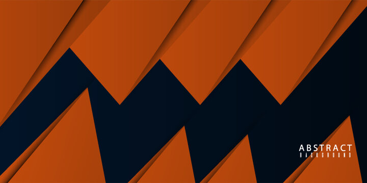 Abstract orange triangle overlapping pattern on dark background. Simple banner background. modern trendy design