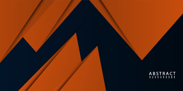Abstract orange triangle overlapping pattern on dark background. Simple banner background. vector illustration