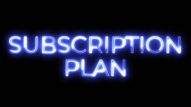 Subscription Plan Neon Typography Animation