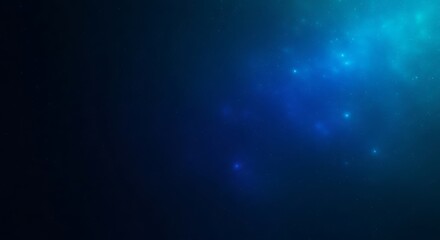 Fototapeta premium Abstract blue and teal nebula with subtle sparkles and dark background