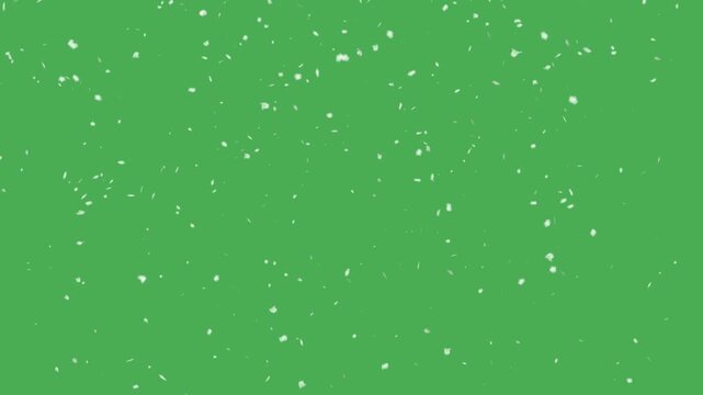 Snowfall with green screen backdrop. Seamless loop.