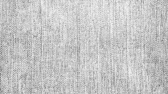 Black and White Grunge Canvas Fabric Texture.Rough woven linen surface with high contrast noise. Abstract monochrome textile background animation for distress overlay effects.
