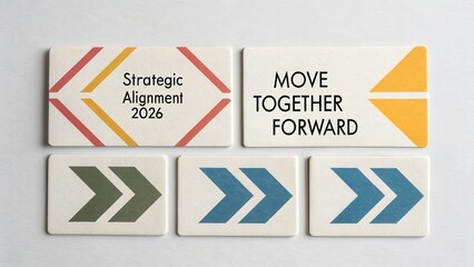 Strategic Alignment 2026 Concepts with Directional Arrows for Forward Thinking in Business Collaboration and Future Planning